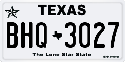 TX license plate BHQ3027