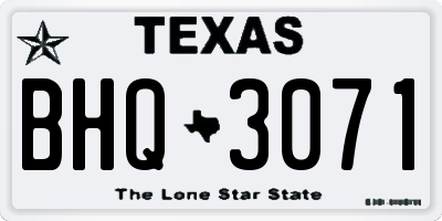 TX license plate BHQ3071