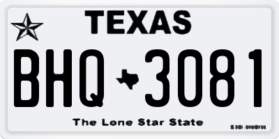 TX license plate BHQ3081