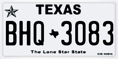 TX license plate BHQ3083