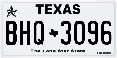 TX license plate BHQ3096