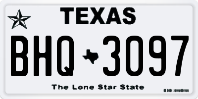 TX license plate BHQ3097