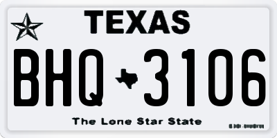TX license plate BHQ3106