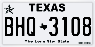 TX license plate BHQ3108