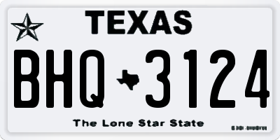 TX license plate BHQ3124