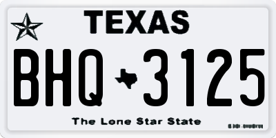 TX license plate BHQ3125