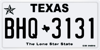 TX license plate BHQ3131