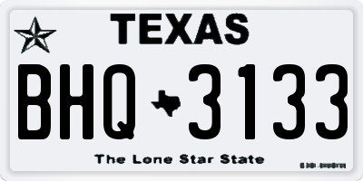 TX license plate BHQ3133