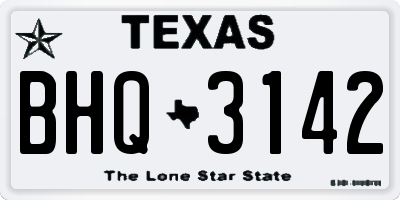 TX license plate BHQ3142