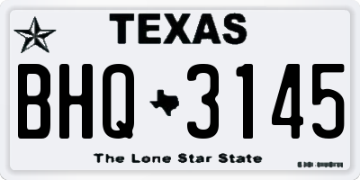 TX license plate BHQ3145