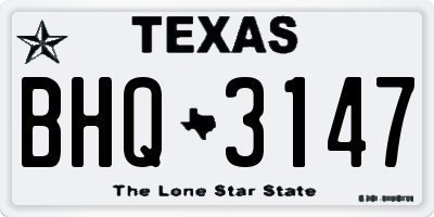 TX license plate BHQ3147