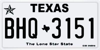 TX license plate BHQ3151