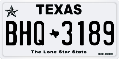 TX license plate BHQ3189