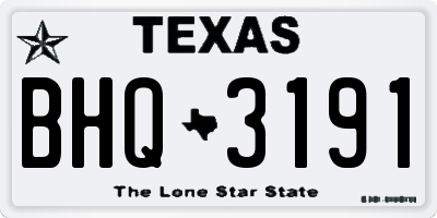 TX license plate BHQ3191