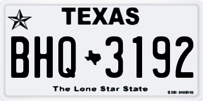TX license plate BHQ3192
