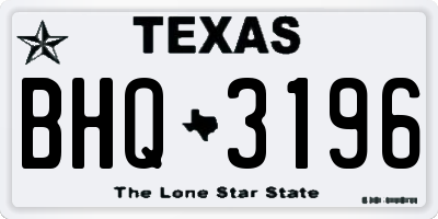 TX license plate BHQ3196