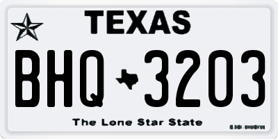 TX license plate BHQ3203