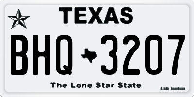 TX license plate BHQ3207