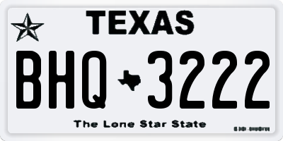 TX license plate BHQ3222