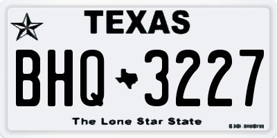 TX license plate BHQ3227