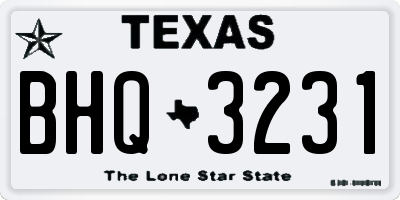 TX license plate BHQ3231