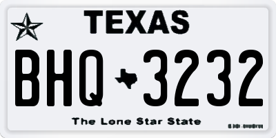 TX license plate BHQ3232