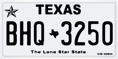 TX license plate BHQ3250
