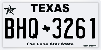 TX license plate BHQ3261
