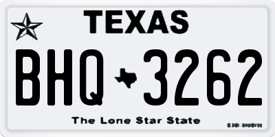 TX license plate BHQ3262