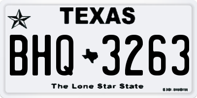 TX license plate BHQ3263
