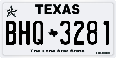 TX license plate BHQ3281