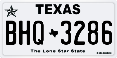 TX license plate BHQ3286