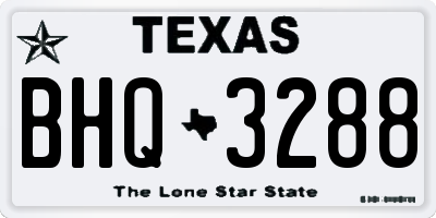 TX license plate BHQ3288