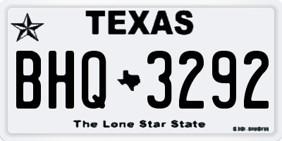 TX license plate BHQ3292