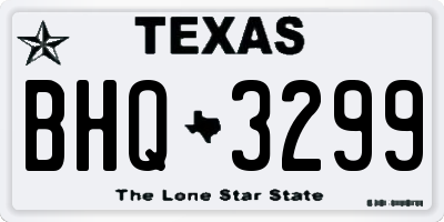 TX license plate BHQ3299