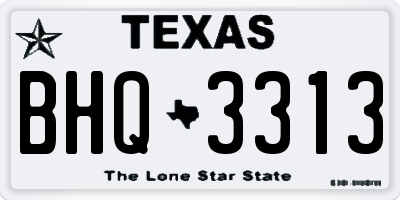 TX license plate BHQ3313