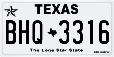 TX license plate BHQ3316