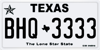 TX license plate BHQ3333