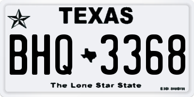 TX license plate BHQ3368