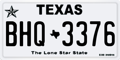 TX license plate BHQ3376