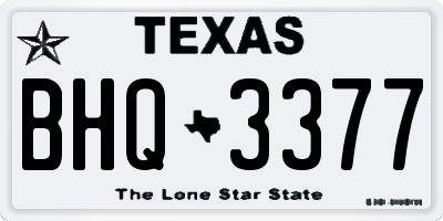 TX license plate BHQ3377