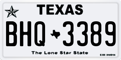 TX license plate BHQ3389