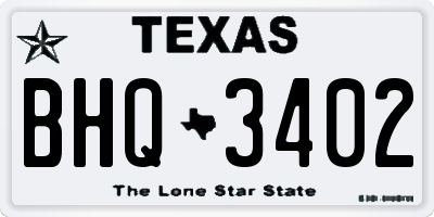 TX license plate BHQ3402