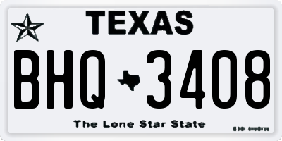 TX license plate BHQ3408