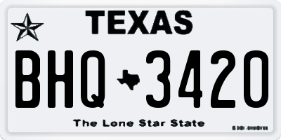 TX license plate BHQ3420
