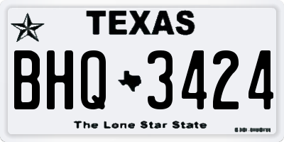 TX license plate BHQ3424