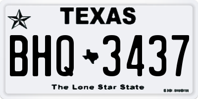 TX license plate BHQ3437