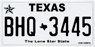 TX license plate BHQ3445