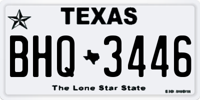 TX license plate BHQ3446
