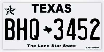 TX license plate BHQ3452